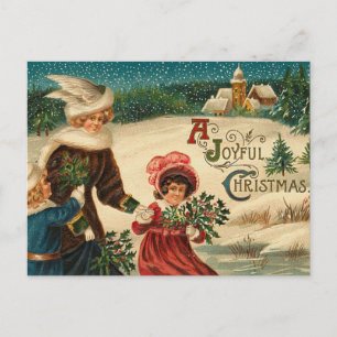 Cartão Postal De Festividades Um Natal Joyfull - Arte Vintage