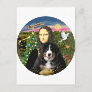 Cartão Postal De Festividades Um Natal Mona Lisa - Bernese MD Puppy