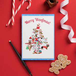 Cartão Postal De Festividades Um Natal muito Feliz para cães