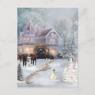 Cartão Postal De Festividades Um Natal Ocidental