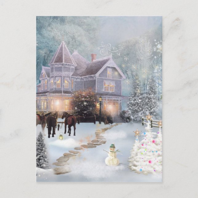 Cartão Postal De Festividades Um Natal Ocidental (Frente)