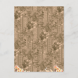 Cartão Postal De Festividades Um padrão floral vintage com um intricado desi cas
