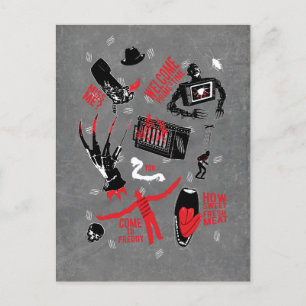 Cartão Postal De Festividades Um pesadelo na Elm Street Freddy Krueger Talk