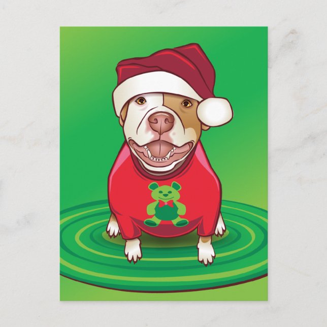 Cartão Postal De Festividades Um pitbull em um T do urso (Frente)