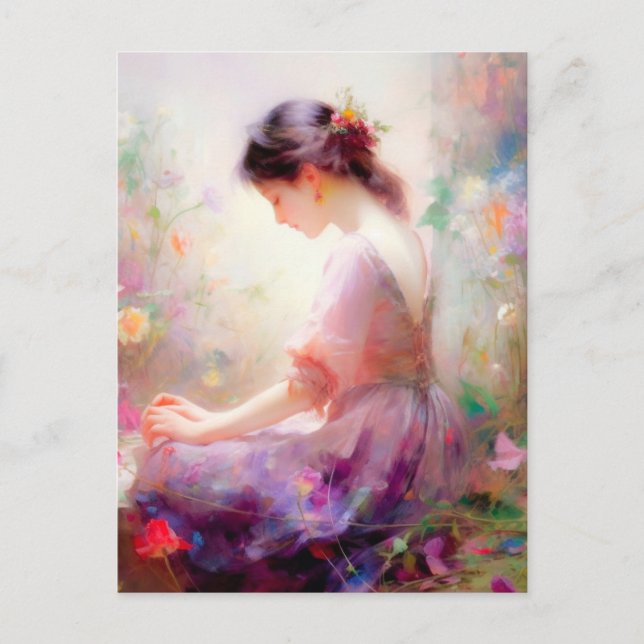 Cartão Postal De Festividades Um sonho de dia das flores (Frente)