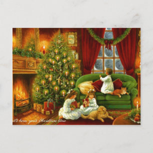 Cartão Postal De Festividades Um Velho Natal Moçado