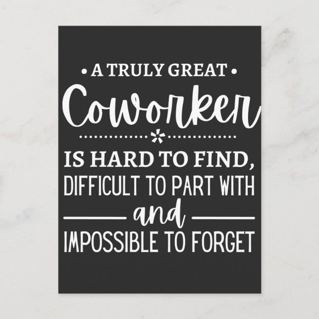 Cartão Postal De Festividades Um verdadeiro colaborador Excelente (Frente)