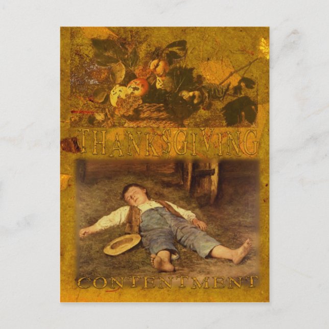 Cartão Postal De Festividades Uma Ação de Graças Adorável #2 (Frente)