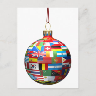 Cartão Postal De Festividades Uma bolha de decoração de Natal