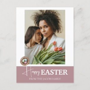 Cartão Postal De Festividades Uma foto da família de Felzs pascoa Elegant Script