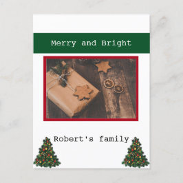 Cartão Postal De Festividades Uma foto de um simples natal verde verde e verde