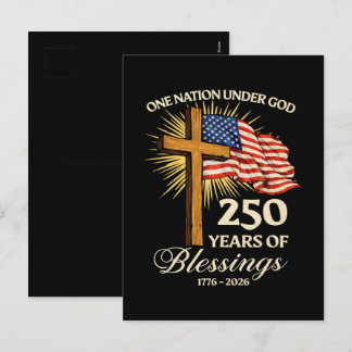 Cartão Postal De Festividades Uma Nação Sob Deus 250 Anos de Bênçãos