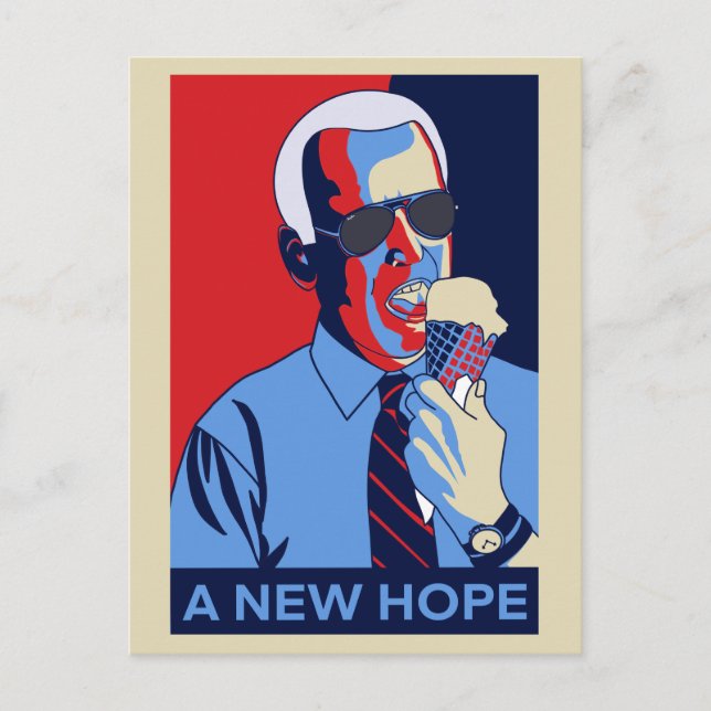 Cartão Postal De Festividades Uma nova ilustração do Sorvete Joe Biden (Frente)