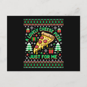 Cartão Postal De Festividades Uma Pizza de Queijo Adorável Só Para Mim Natal Fei