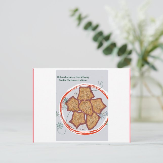 Cartão Postal De Festividades Uma tradição natalícia grega - Melomakarona (Em pé/Frente)