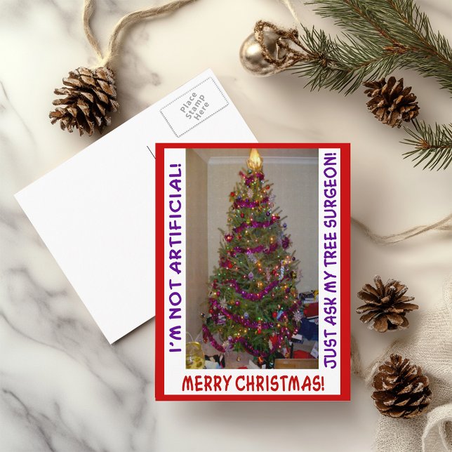 Cartão Postal De Festividades Uma verdadeira árvore de Natal (A Real Christmas Tree Holiday Postcard)