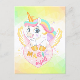 Cartão Postal De Festividades Unicorn primavera mágico unicórnios férias de verã