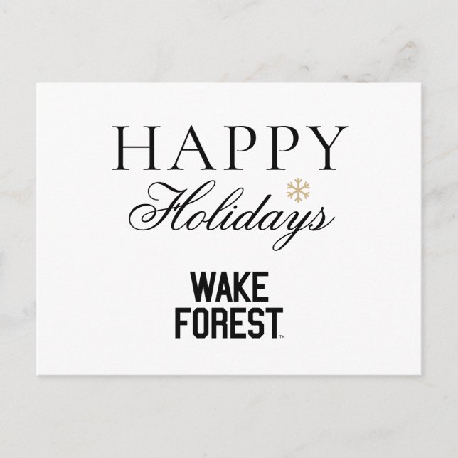 Cartão Postal De Festividades Universidade Wake Forest | Wake Forest (Frente)