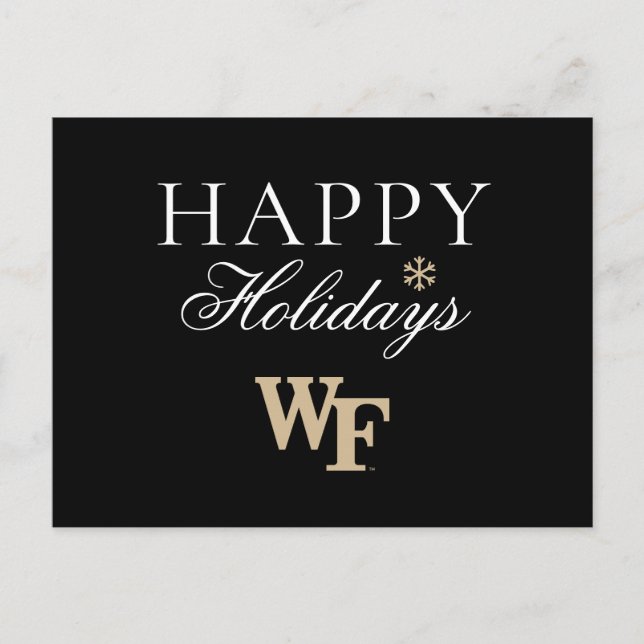 Cartão Postal De Festividades Universidade Wake Forest | WF (Frente)