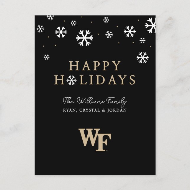 Cartão Postal De Festividades Universidade Wake Forest | WF (Frente)