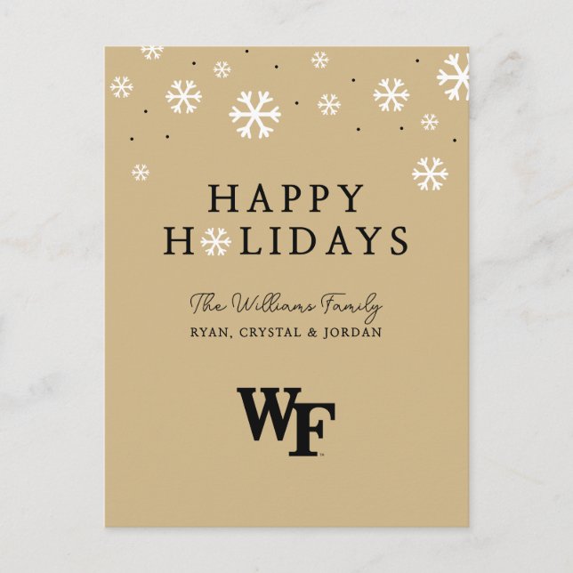 Cartão Postal De Festividades Universidade Wake Forest | WF (Frente)