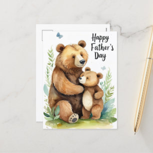 Cartão Postal De Festividades Urso-Cubo e Dia de os pais-Cubo Adoráveis