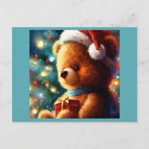 Cartão Postal De Festividades Urso de Teddy de Natal 3