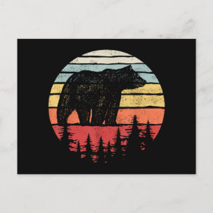 Cartão Postal De Festividades Urso Pardo Vintage Retro
