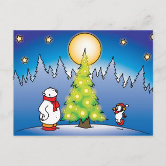 Cartão Postal De Festividades Ursos do Natal