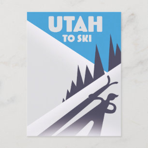 Cartão Postal De Festividades Utah Para Esquiar