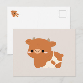 Cartão Postal De Festividades Vaca Hereford