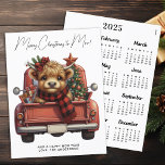 Cartão Postal De Festividades Vaca Highland 2025 Calendar Red Truck Natal<br><div class="desc">Celebre o feriado com um toque de charme rústico e chorão com o nosso maravilhoso cartão de Natal com uma vaca Highland! Este cartão é a combinação perfeita entre estética vintage e alegria festiva, fazer-o como uma escolha ideal para aqueles que amam a decoração de fazendas e animais de fazenda....</div>