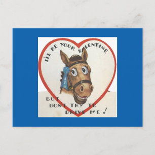 Cartão Postal De Festividades Valentine de Cavalo Vintage