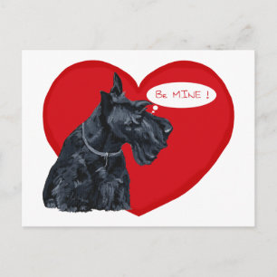 Cartão Postal De Festividades Valentine de Terrier Escocês