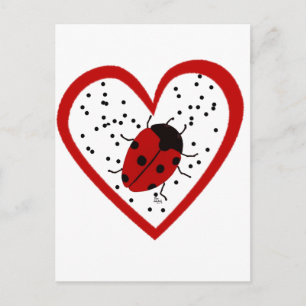 Cartão Postal De Festividades Valentine Ladybug