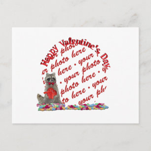 Cartão Postal De Festividades Valentine Raccoon "Bandit" Photo Frame