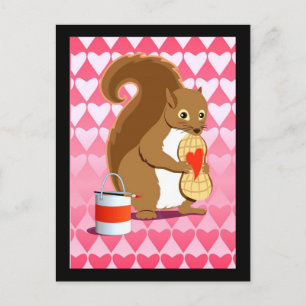 Cartão Postal De Festividades Valentine squirrel 2