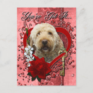 Cartão Postal De Festividades Valentines - Key to My Heart - GoldenDoodle