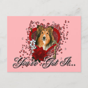 Cartão Postal De Festividades Valentines - Key to My Heart - Sheltie