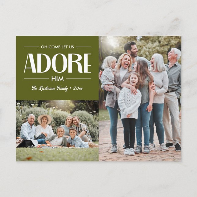 Cartão Postal De Festividades Vamos Adorá-Lo, OLIVE Christian 2 Foto (Frente)