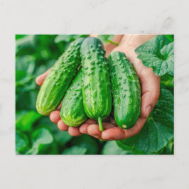 Cartão Postal De Festividades Variedades de pepino frescas de jardim