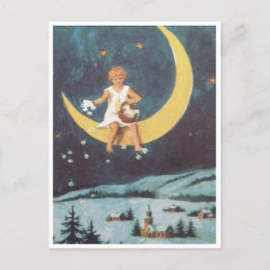 Cartão Postal De Festividades Vazio antiquado do cartão de Natal
