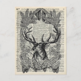 Cartão Postal De Festividades Veado do Natal