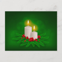 Cartão Postal De Festividades Vela de Brilho Feriado