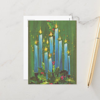 Cartão Postal De Festividades velas de natais vintages retrorreflectores
