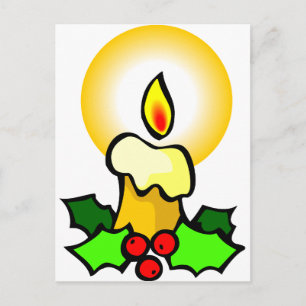 Cartão Postal De Festividades Velas de Natal
