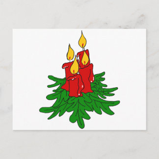 Cartão Postal De Festividades velas do Natal