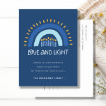 Cartão Postal De Festividades Velas simples do arco-íris azul amam e anucá leve<br><div class="desc">Se precisar de mais alguma personalização,  por favor,  sinta-se à vontade para me enviar uma mensagem em yellowfebstudio@gmail.com.</div>