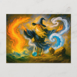 Cartão Postal De Festividades Velha domina os quatro elementos do petróleo