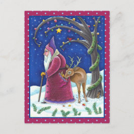 CARTÃO POSTAL DE FESTIVIDADES VELHO MUNDO BINSICKLE & HUNGRY REINDEER, NATAL